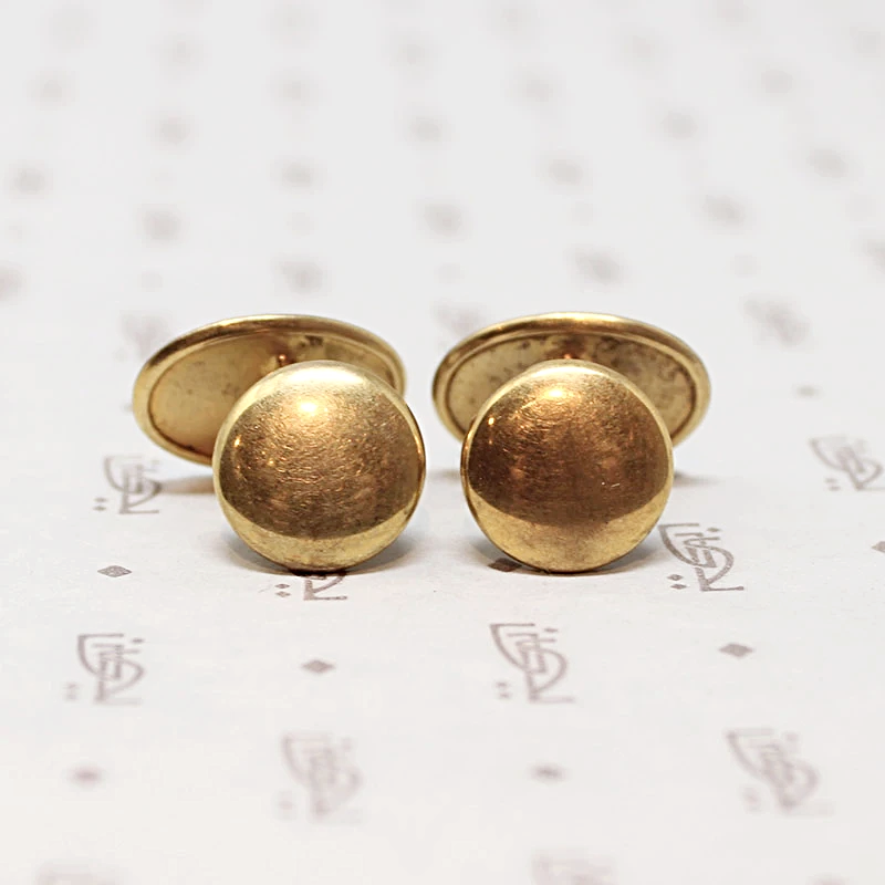 Woven Plaid Design Engraved 1940s Cufflinks