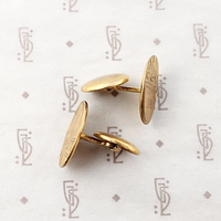 Woven Plaid Design Engraved 1940s Cufflinks