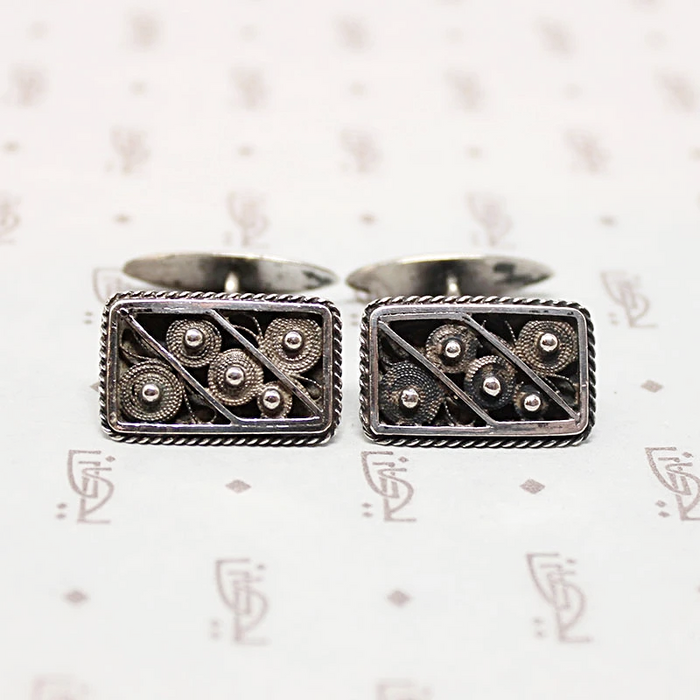 Wonderful Wire Work Silver Cufflinks