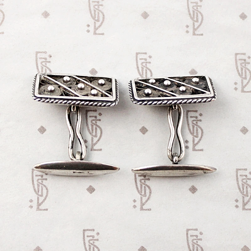Wonderful Wire Work Silver Cufflinks