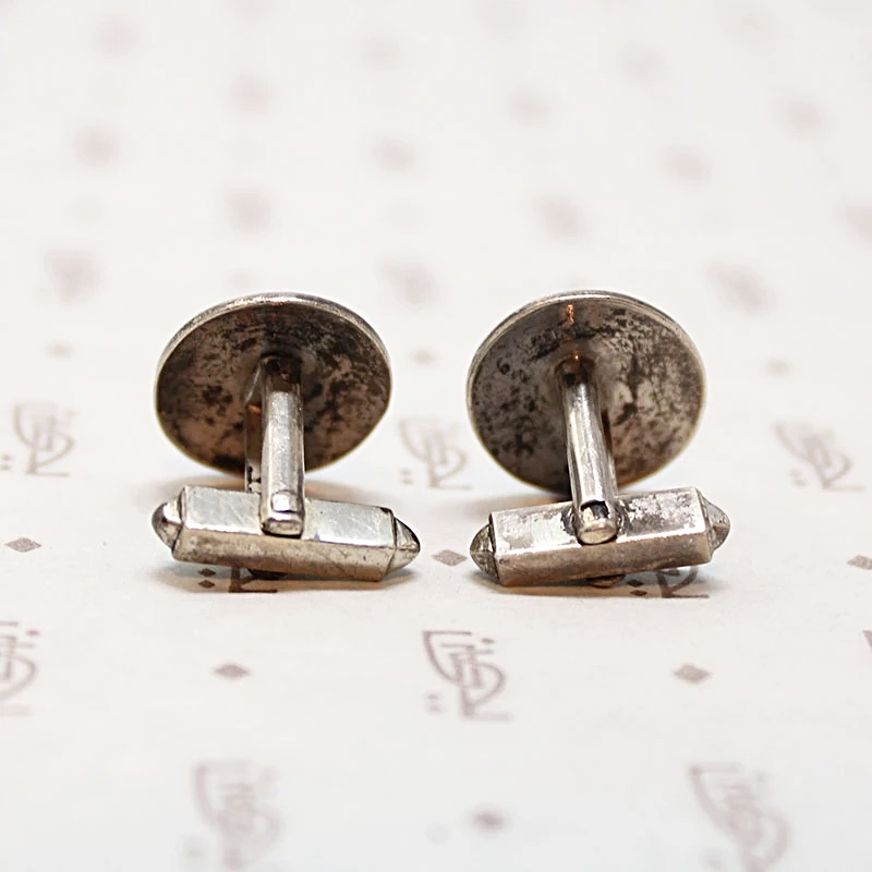 Engraved Silver Cufflinks with Western Flair