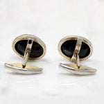Buff Top Cut Onyx in Silver Cufflinks
