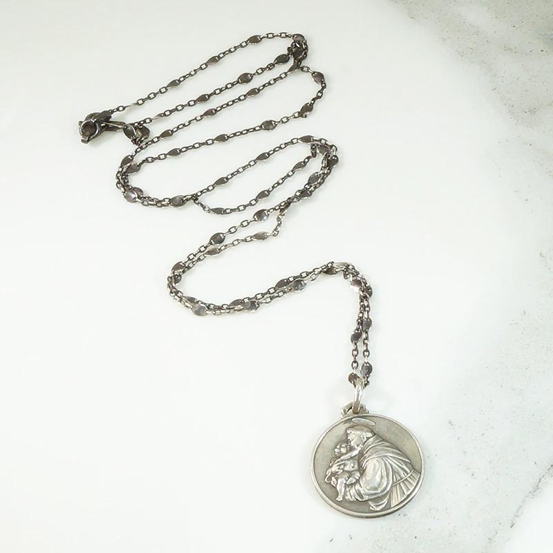 "Roma" St. Christopher Necklace in Silver