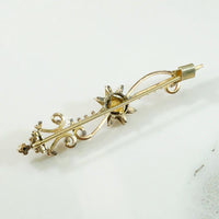 Elaborate Little Victorian Gold & Paste Brooch