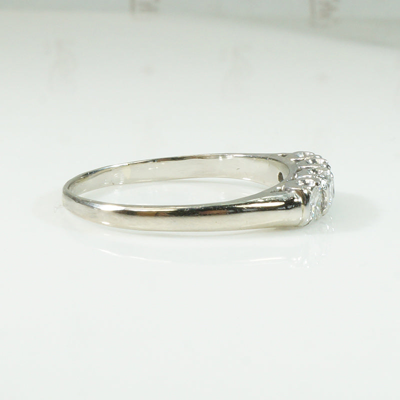 1940's Sparkling Diamond White Gold Band
