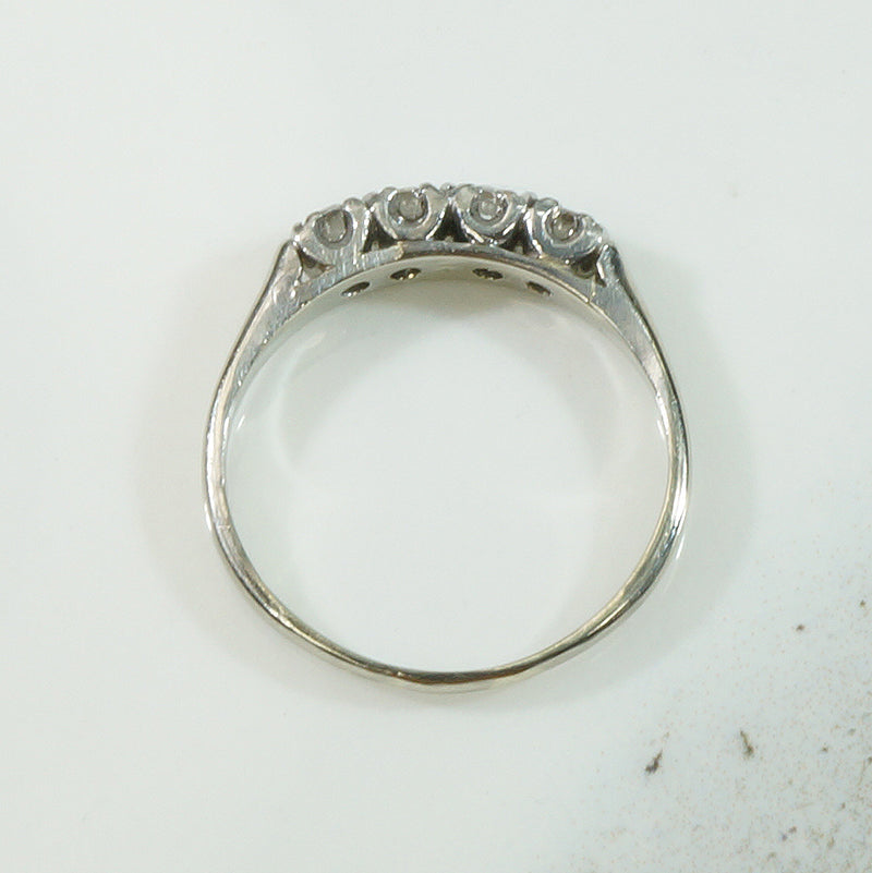 1940's Sparkling Diamond White Gold Band