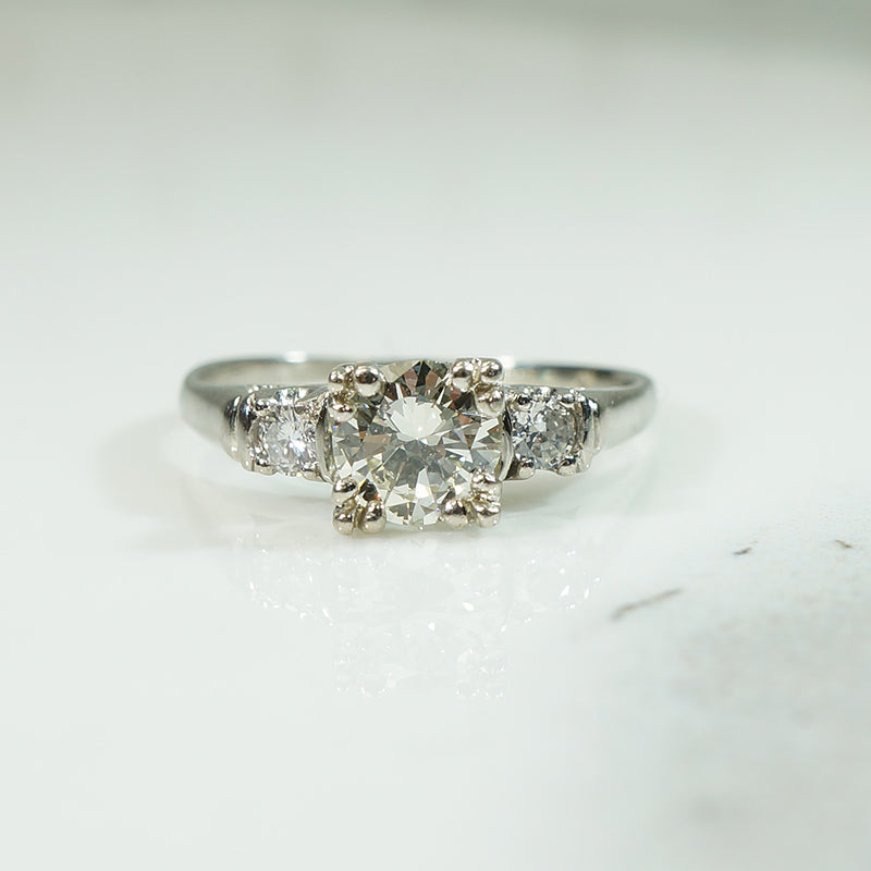 1940's White Gold Diamond Engagement Ring