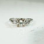 1940's White Gold Diamond Engagement Ring