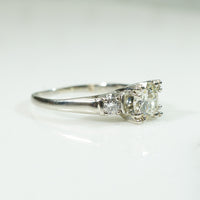 1940's White Gold Diamond Engagement Ring
