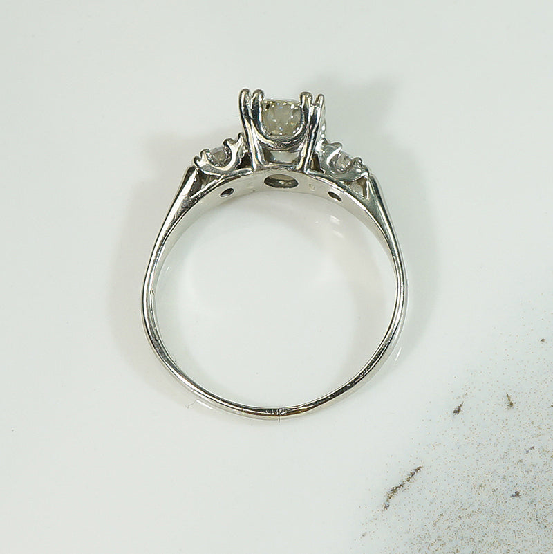 1940's White Gold Diamond Engagement Ring