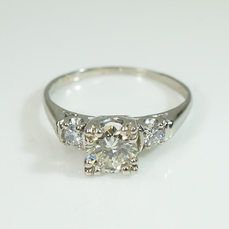 1940's White Gold Diamond Engagement Ring