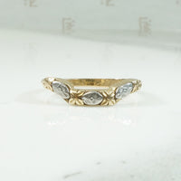 Curved Floral Two Tone Vintage Band