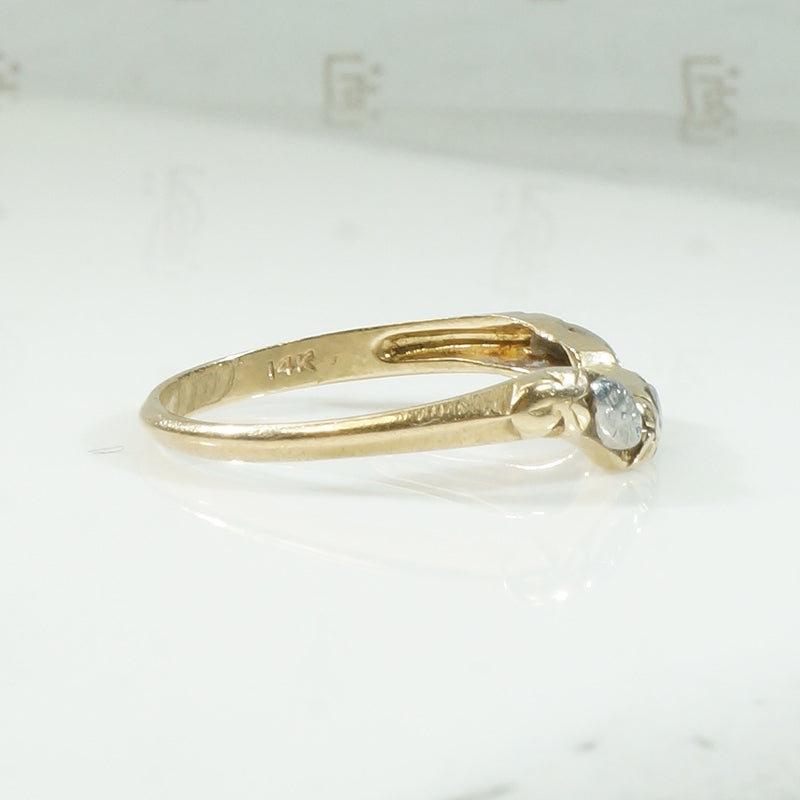 Curved Floral Two Tone Vintage Band