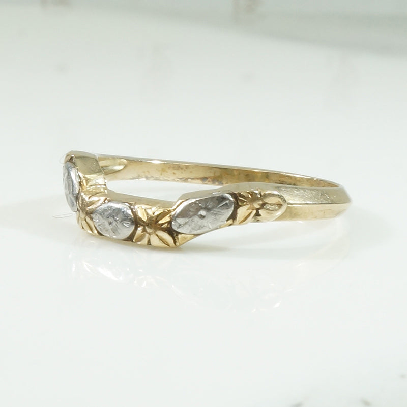 Curved Floral Two Tone Vintage Band