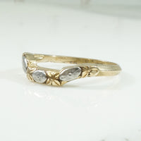 Curved Floral Two Tone Vintage Band
