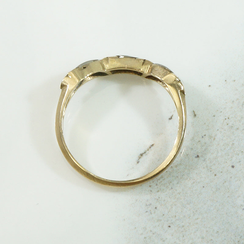 Curved Floral Two Tone Vintage Band