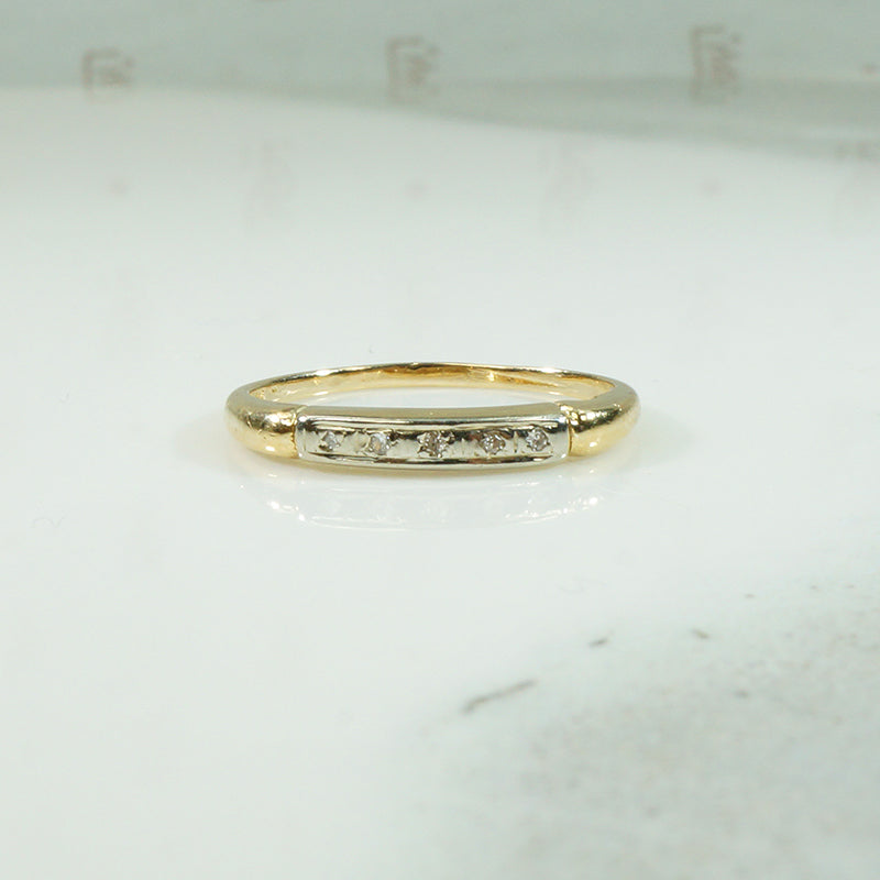 Petite Vintage Gold Diamond Band