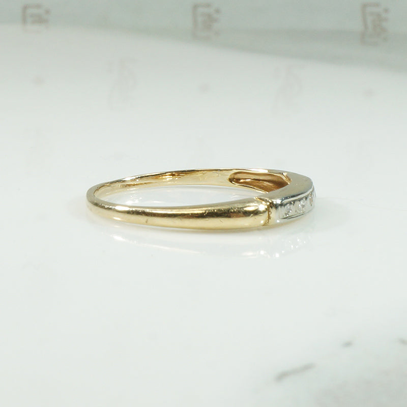 Petite Vintage Gold Diamond Band