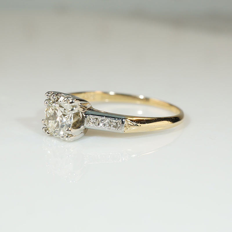 Gorgeous Gold 2-tone 1930's Engagement Ring