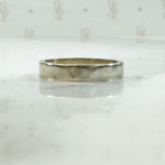 Vintage White Gold Textured Flat Band