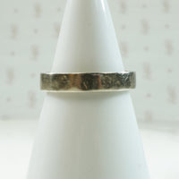 Vintage White Gold Textured Flat Band