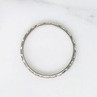 Bright 14k White Gold Forget Me Not Wedding Band