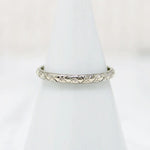 Bright 14k White Gold Forget Me Not Wedding Band