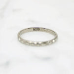 Bright 14k White Gold Forget Me Not Wedding Band
