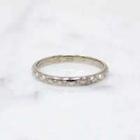 Bright 14k White Gold Forget Me Not Wedding Band
