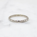 Bright 14k White Gold Forget Me Not Wedding Band