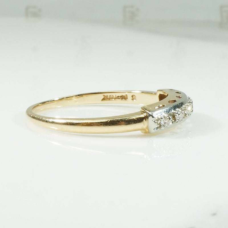 Two-Tone Gold and Six Diamond Band