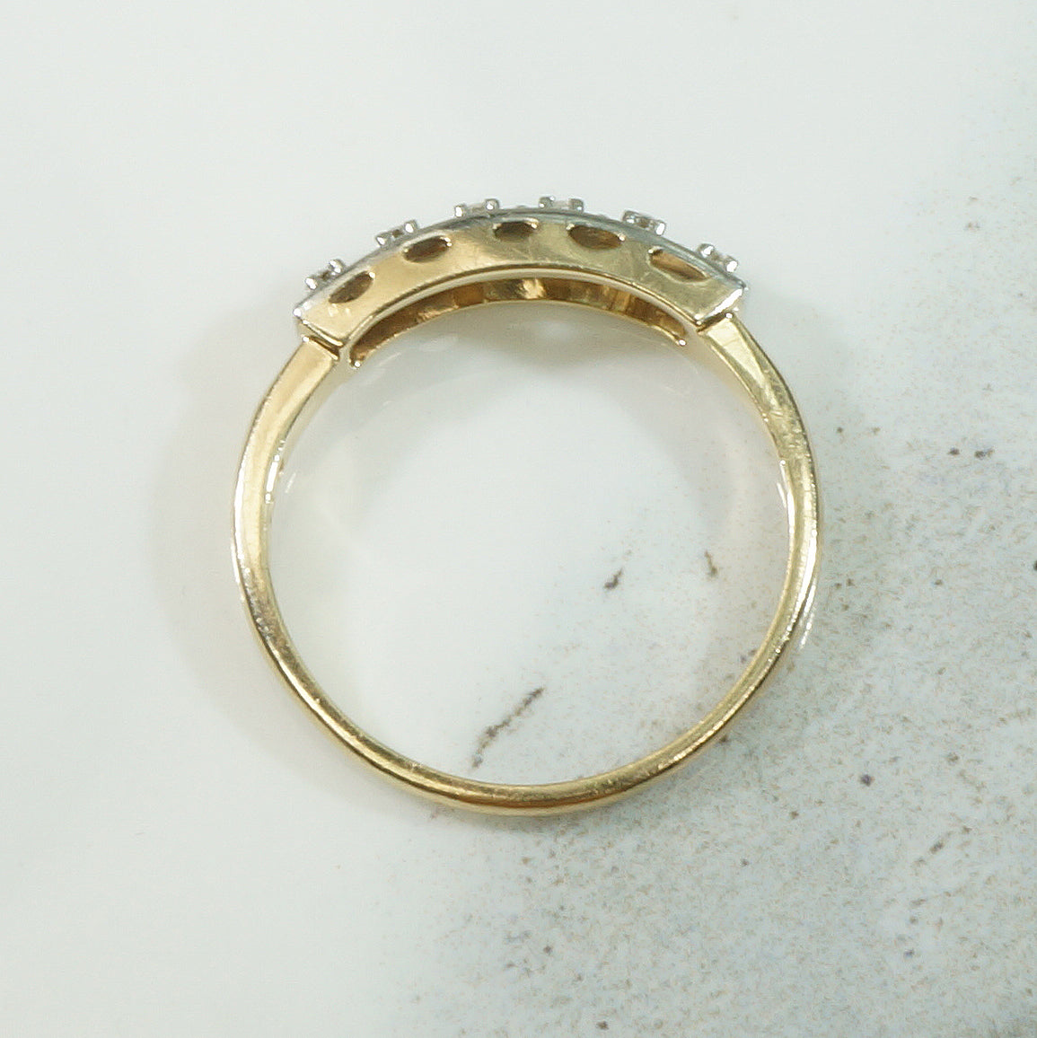 Two-Tone Gold and Six Diamond Band