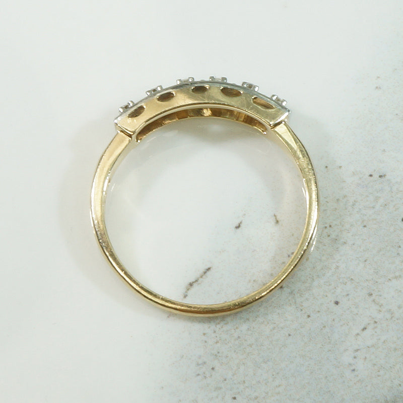 Classic Two Tone Gold and Diamond Band