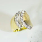 Bold Gold Modernist Diamond Ring by Gutsneider