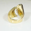 Bold Gold Modernist Diamond Ring by Gutsneider