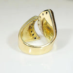 Bold Gold Modernist Diamond Ring by Gutsneider