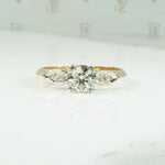 Sculpted 1940's Two Tone Gold Engagement Ring