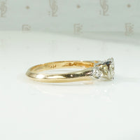 Sculpted 1940's Two Tone Gold Engagement Ring