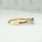 Sculpted 1940's Two Tone Gold Engagement Ring