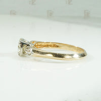 Sculpted 1940's Two Tone Gold Engagement Ring