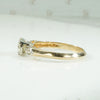 Sculpted 1940's Two Tone Gold Engagement Ring