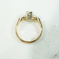 Sculpted 1940's Two Tone Gold Engagement Ring