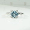 Vintage Platinum Aquamarine Diamond Engagement Ring