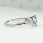 Vintage Platinum Aquamarine Diamond Engagement Ring