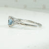 Vintage Platinum Aquamarine Diamond Engagement Ring