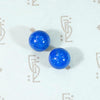 Vibrant Orbs of Lapis Lazuli in Gold Stud Earrings