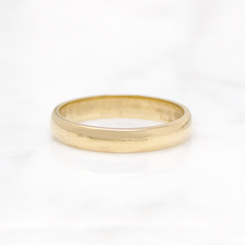 Slim Half Round Gold Wedding Band