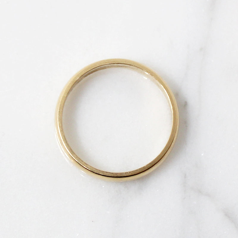 Slim Half Round Gold Wedding Band
