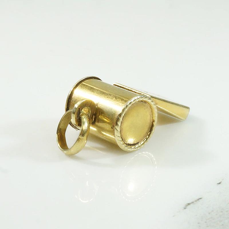 Fun Little Gold Vintage Whistle Charm