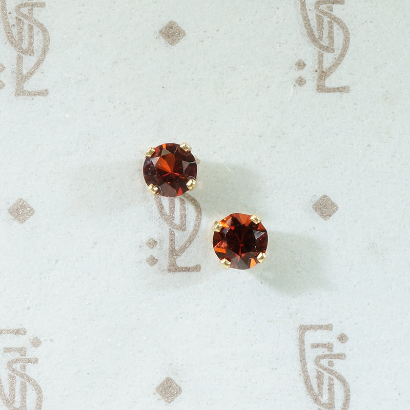 Warm Madeira Wine Colored Garnet Studs